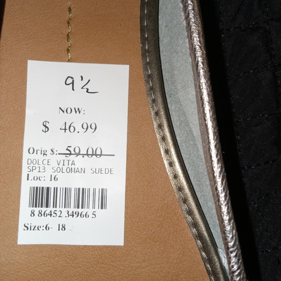 Dolce Vita Silver Solaman Suede Flats sz 9.5 - Picture 2 of 11